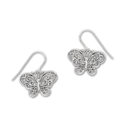 Silver Butterfly Wing Earring | Rain Jewelry